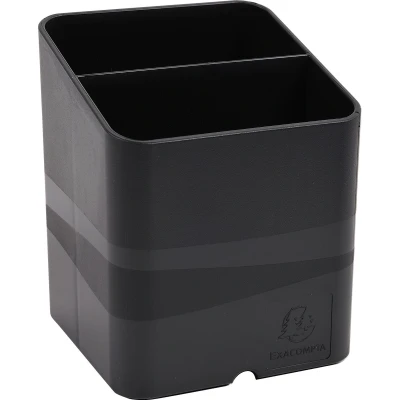 Afbeelding van Exacompta Ref. 677014D doos met 10 pennenkoppen PEN CUBE ECOBLACK 2 vakken in verschillende maten en hoogtes afmetingen: 7,4 x 9,3 cm kleur: zwart