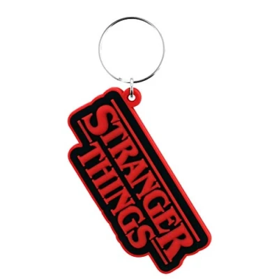 Afbeelding van Sleutelhanger Stranger Things: Logo rubber metalen ring