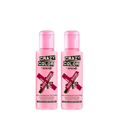Image de Crazy Color Coloration Semi Permanente Couleur Vibrante 100ml (Ruby Rouge) Pack de 2