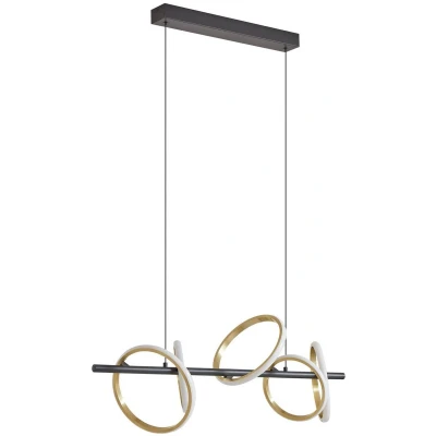 Afbeelding van Lucande Hanglampen 5lichts Metaal, kunststof zwart, goud, wit Inclusief lichtbronnen