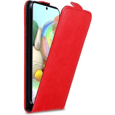Afbeelding van Cadorabo Hoesje geschikt voor Samsung Galaxy A71 4G in APPEL ROOD Beschermhoes flip design Case Cover met magnetische sluiting