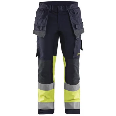 Image de Pantalon multinormes inhérent stretch marine/jaune fluorescent