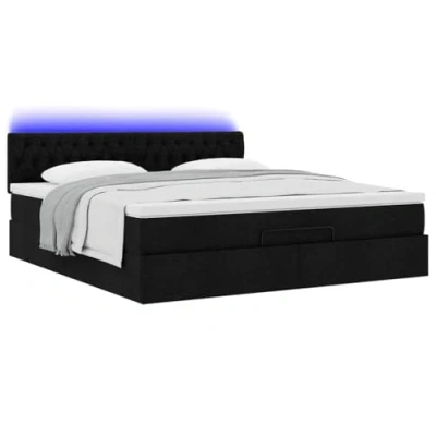 Afbeelding van vidaXL Bedframe met matras 160x200cm stof zwart
