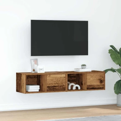 Afbeelding van vidaXL Tv meubels 2 st 60x31x25,5 cm bewerkt hout oud houtkleurig