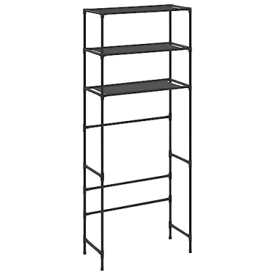 Afbeelding van Opbergrek voor boven wasmachine 3 laags 69x28x169 cm zwart