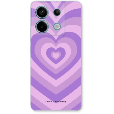 Afbeelding van Case Company® hoesje geschikt voor Xiaomi Redmi Note 13 Pro 5G Hart Paars Soft Cover Telefoonhoesje Bescherming aan alle Kanten en Schermrand