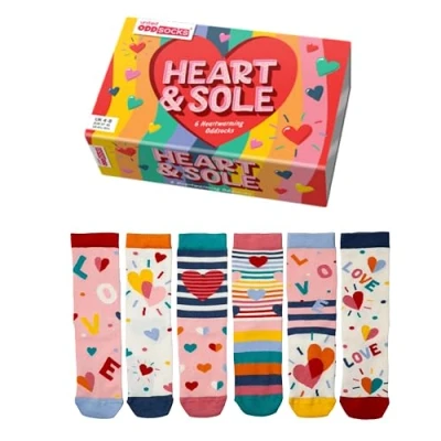 Afbeelding van United Odd Socks 6 Packmottomotive Sokken, Dames, Maat: 36 41, Heart and sole