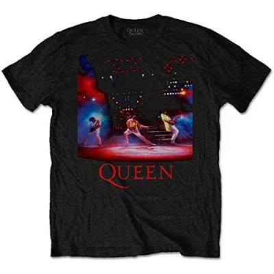 Afbeelding van Queen Heren Tshirt L Live Shot Spotlight Zwart