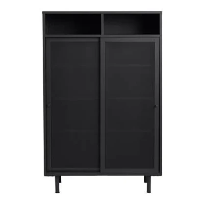 Afbeelding van Hygge Interiors Veep Zwart Opbergkast Schuifdeur H140 cm