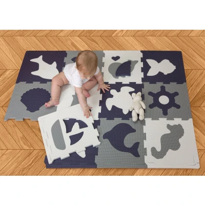 Afbeelding van Hakuna Puzzelmat voor Baby&#039;s 1,2x0,9m Baby Speelmat bevat 12 tegels met dieren 20% dikkere Kruipmat in een recyclebare verpakking vrij van schadelijke stoffen, geurloze schuimmat