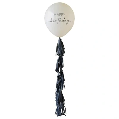 Afbeelding van Ginger Ray Happy Birthday ballon met ballonstaart
