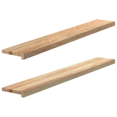 Afbeelding van vidaXL Raambanken 2 stuks onbehandeld 140x20x2cm massief eikenhout