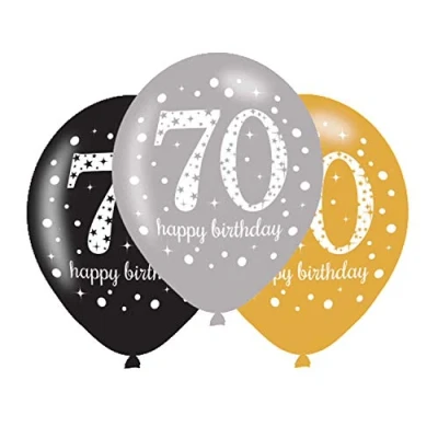Afbeelding van Amscan Ballonnen Sparkling 70 Unisex 27,5 Cm 6 Stuks
