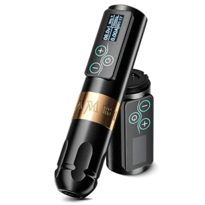 Afbeelding van Ambition Vibe 2400 mAh accu roterende cartridge pen voor tatoeëermachine met extra touch toetsen, digitaal led display, borstelloze motor draadloze stroomvoorziening