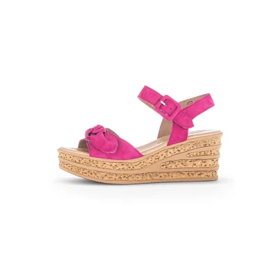 Afbeelding van Gabor 44.653 Sandalen met plateauzool, Dames, Maat: 38, Pink Veloursleer