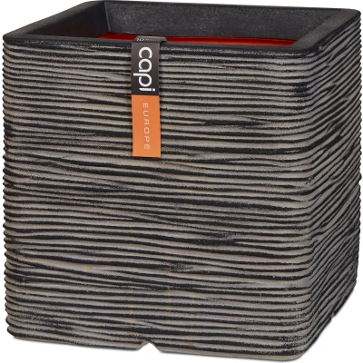 Afbeelding van Plantenbak Nature Rib vierkant 30x30 cm antraciet KOFZ902