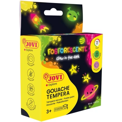 Afbeelding van Plakkaatverf Jovi glow in the dark 35ml assorti set à 4 stuks