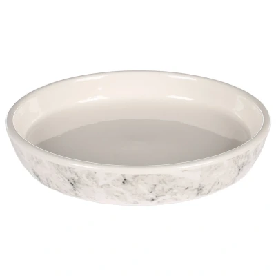 Afbeelding van Flamingo Keramische Voer/Waterbak Marmi Kattenvoerbak 15.5x3 cm Grijs
