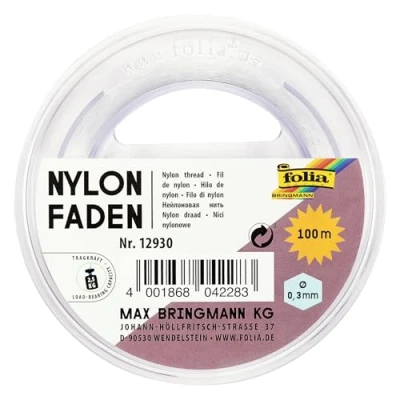 Afbeelding van folia Nylon filament op spoel, transparante draad, nauwelijks zichtbaar, ideaal voor mobiele telefoons, sieraden, decoratie enz.