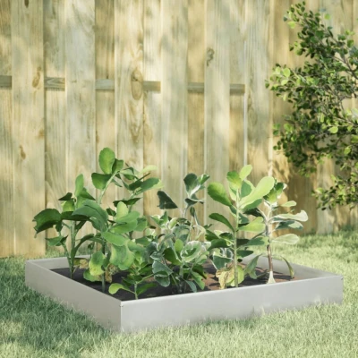 Afbeelding van vidaXL Plantenbak verhoogd 100x100x26 cm roestvrijstaal