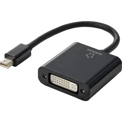 Afbeelding van Renkforce RF 4769258 DisplayPort / DVI Adapter [1x Mini stekker 1x bus 24+5 polig] Zwart PVC mantel 15.00 cm