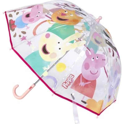 Afbeelding van Disney Peppa Pig paraplu transparant/roze D71 cm voor kinderen