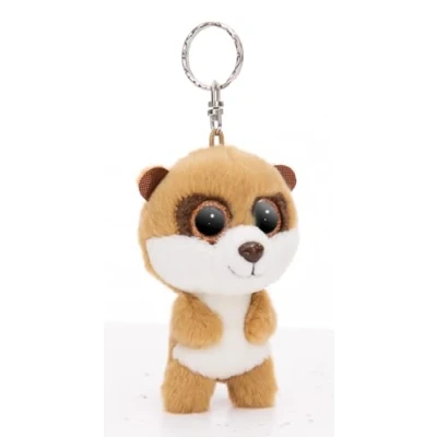 Afbeelding van GLUBSCHIS Suricate Speeky Sleutelhanger, 9 cm, bruin, dierenhanger met metalen ring om op te hangen aan sleutels, touw, tas en meer