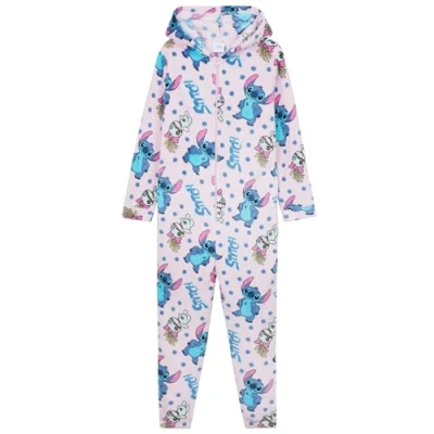 Afbeelding van Disney Stitch pyjama voor kinderen, meisjes, met capuchon, Pilou kinderen en jongeren (multi stitch, 13 14 jaar), Multi