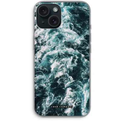 Afbeelding van Case Company® hoesje geschikt voor iPhone 15 Zee golf Soft Cover Telefoonhoesje Bescherming aan alle Kanten en Schermrand