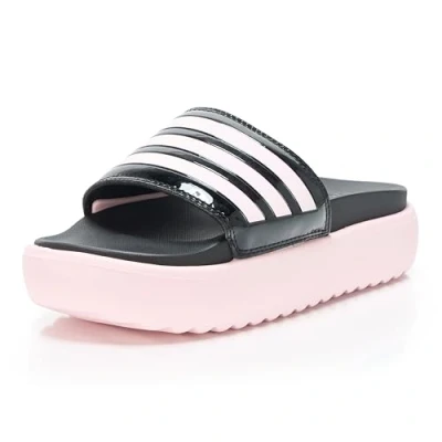Afbeelding van adidas Adilette Platform teenslippers voor dames, zwart, lichtroze, lichtroze