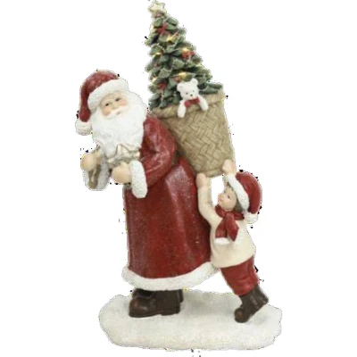 Afbeelding van Kerstversiering DKD Home Decor Hars Kerstman (2 Stuks) (12 x 9 19 cm)