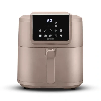 Afbeelding van Bourgini Slimfit Airfryer XL Beige Heteluchtfriteuse 8 liter 1700W PFAS vrij