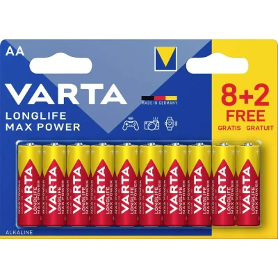 Afbeelding van Varta Longlife Max Power AA Blister 10 (8+2) batterij (penlite) Alkaline 1.5 V stuk(s)