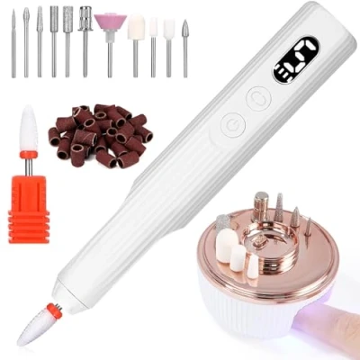 Afbeelding van Professionele elektrische nagelboor voor acrylpoeder, nagelschuurset met accessoires slijpen, polijsten, trimmen