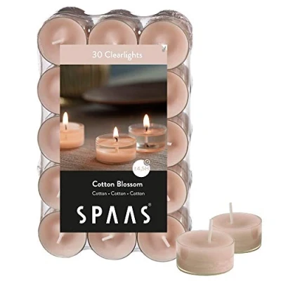 Afbeelding van SPAAS 30 Clearlights Geur, theelichten in transparante beker, ± 4,5 uur Cotton Blossom