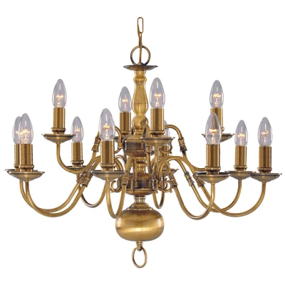 Afbeelding van Searchlight Flemish Luster Ø 62 X 120 Cm Antiek Messing