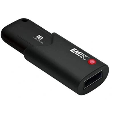 Afbeelding van EMTEC USB 3.0 (3.2) Click Secure B120, 16 GB Flash Drive, externe opslag, lezen 100 Mb/S, schrijven 20 met AES260 encryptiesoftware, zwart