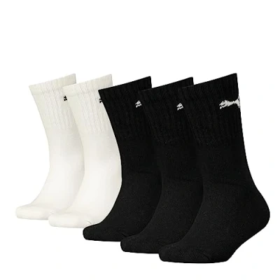 Image de PUMA Chaussettes (Lot de 5) Mixte Enfant, Noir/Blanc, 35 38