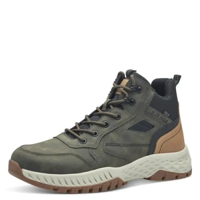 Afbeelding van s.Oliver Veterboots, Heren, Maat: 41, Khaki comb. Textiel/ synthetisch