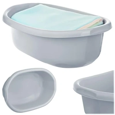 Afbeelding van KADAX Bassine de lavage, 20 l, en plastique, polyvalente, pour salle bain, évier gris clair