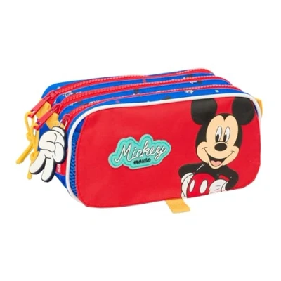 Afbeelding van Pennenetui met 3 vakken Mickey Mouse Clubhouse Good day Blauw 21,5 x 10 8 cm
