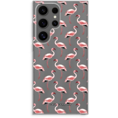 Afbeelding van Case Company® hoesje geschikt voor Samsung Galaxy S24 Ultra Flamingo Soft Cover Telefoonhoesje Bescherming aan alle Kanten en Schermrand