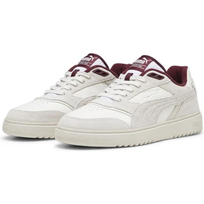 Afbeelding van Puma Doublecourt Utility Unisex Sneakers laag, Maat: 40, Warm white/dark jasper Leer/ synthetisch