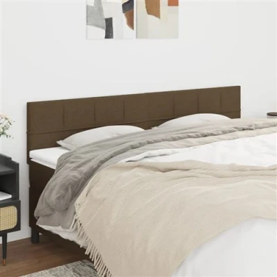 Afbeelding van vidaXL Hoofdborden 2 st 80x5x78/88 cm stof donkerbruin