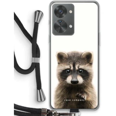 Afbeelding van Case Company® hoesje met Koord geschikt voor OnePlus Nord 2T Rocco Telefoonhoesje Zwart Bescherming aan alle Kanten en Over de Schermrand