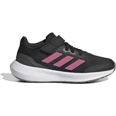Afbeelding van adidas Performance Falcon 3.0 Sport Elastic LACE Strap Hardloopschoenen neutraal voor kinderen, Maat: 40, Core black/pulse magenta/grey six