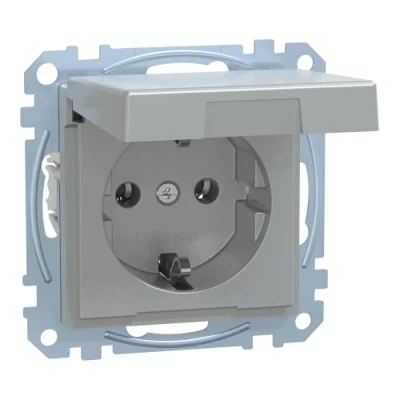 Afbeelding van Merten MEG2311 0460 Wandcontactdoos System M Aluminium