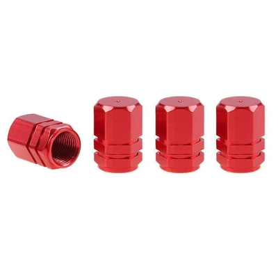 Afbeelding van AMiO Universele Ventieldoppen Aluminium voor Auto Rood (set)