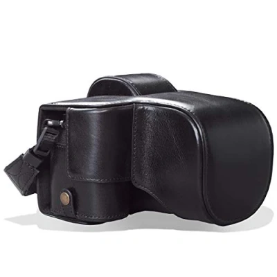 Afbeelding van MegaGear Ever Ready Echt lederen hoesje met riem voor Fujifilm X S10 camera, zwart., Modern