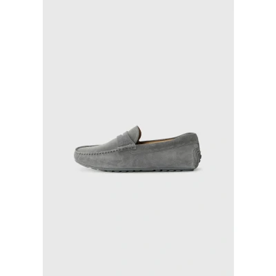 Afbeelding van BOSS NOEL Mocassins, Heren, Maat: 45, Medium grey Veloursleer